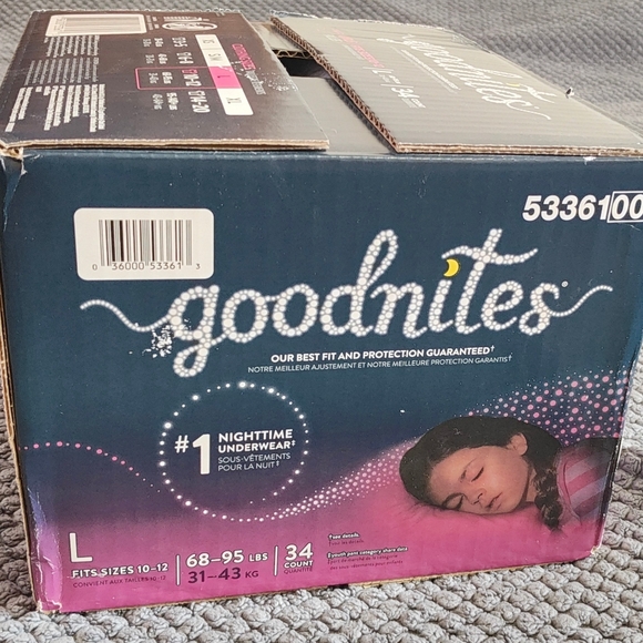 Goodnites Other - GOODNITES -Nighttime Underwear- Size: Large (10-12) [68-95lbs]-NEW UNOPENED BOX